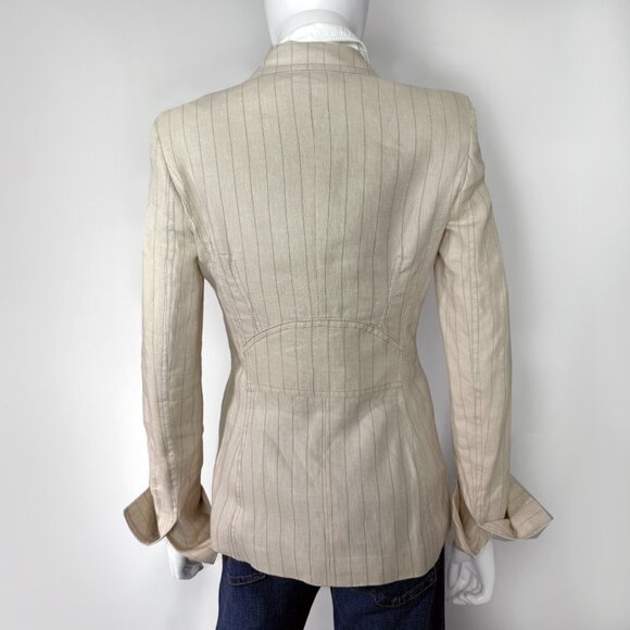 Luxury Vintage! Gianfranco Ferré Italian women's linen blazer - Picture 4 of 9